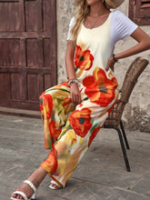 EMERY ROSE Women's Casual Summer Floral Jumpsuit With Tie Straps